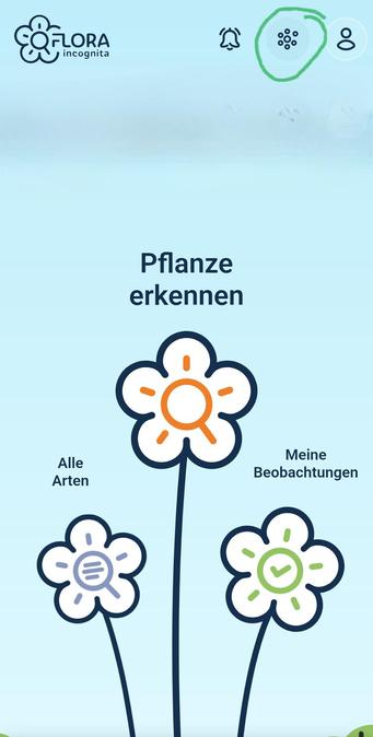 Screenshot der App mit wegweiser