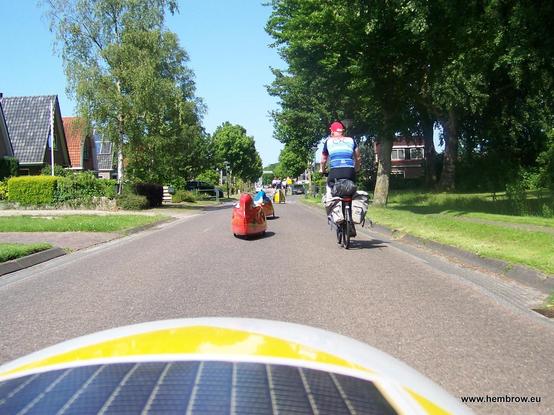 This chap was the only one that I saw who was riding the distance on a standard touring bike and not either a racing bike or velomobile. And then with what looked like heavily loaded panniers. What a guy !
