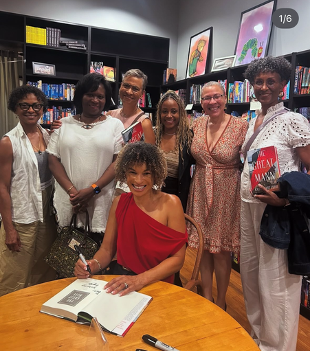 Getting pictures taken with some of the readers who showed up