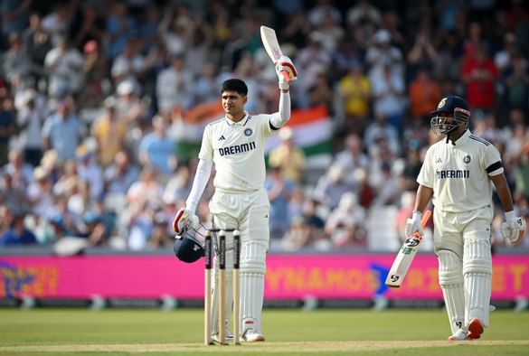 Gill acknowledges crowd after his century on debut as captain
