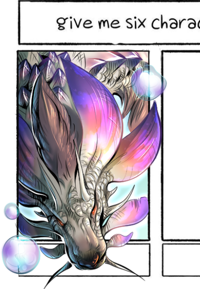 Mitzusune portrait with a few bubbles in comic styles, in one of the "give me six characters to make a fanart of" challenge