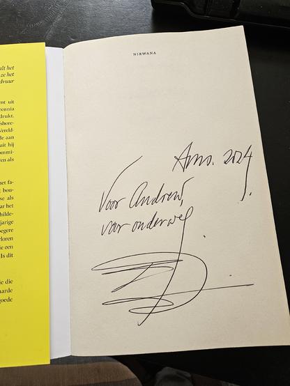 Signed book cover