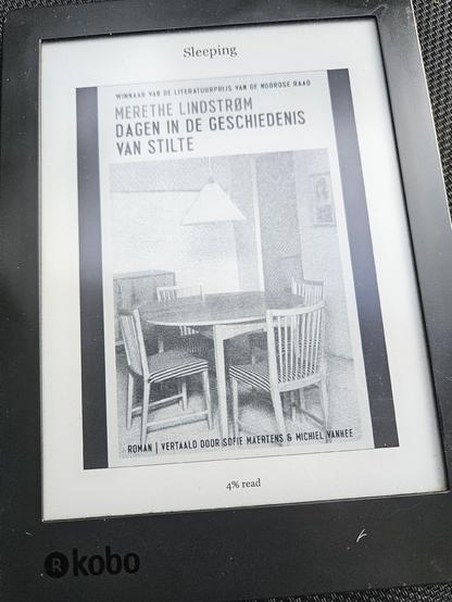 Boek omslag op een ereader