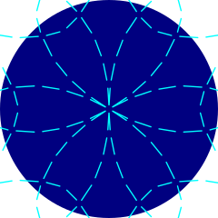 a flower-shaped round embroidery motif