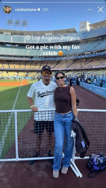 Jordan Love at the Dodgers Juneteenth celebrity softball game