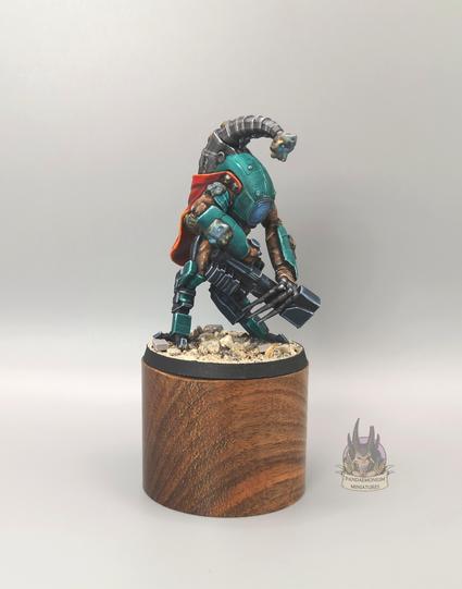 Provictus - a semi metal, semi leather mech-suit, quite steampunk, pssibly bioshock inspired - front right view