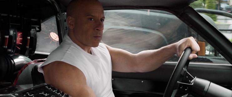 Vin Diesel as seen in the movie franchise "Fast and Furious"