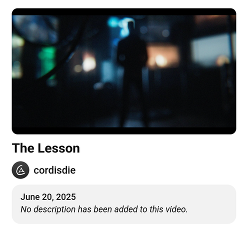 The Lesson 
cordisdie 
June 20, 2025 
No description has been added to this video.