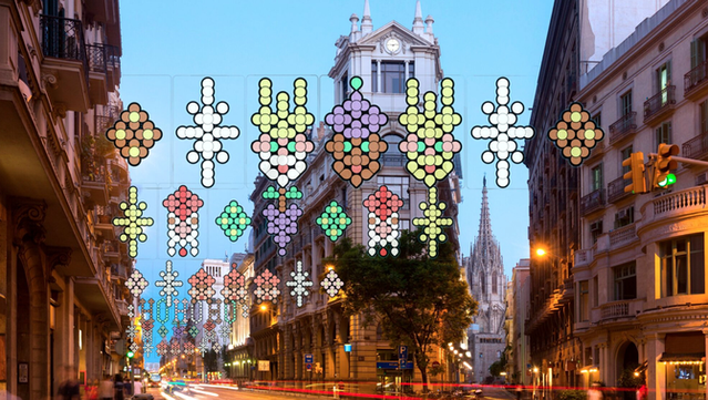 Simulació de la il·luminació nadalenca a la Via Laietana (Ajuntament de Barcelona)