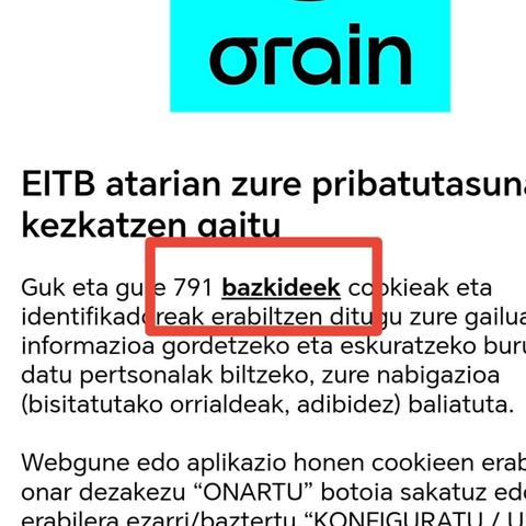 EITBko cookien banerra.