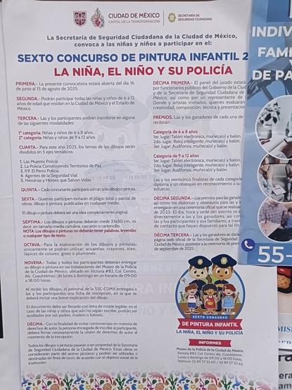 Cartel del sexto concurso de pintura infantil «La niña, el niño y su policía».