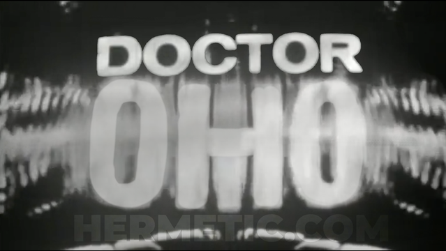 Old B&W opening of Doctor Who, but the WHO has been altered / mirrored to be "OHO"