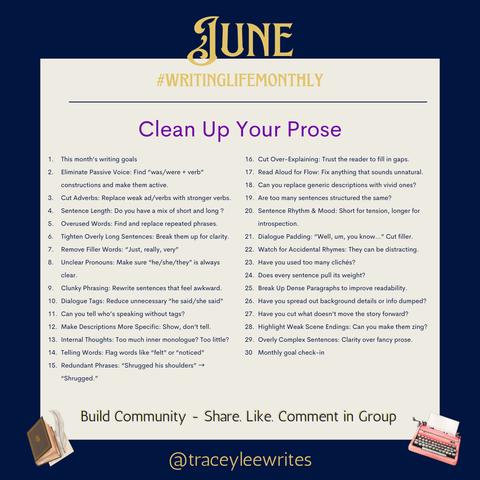 Writing Life Monthly – 20 June prompt: Sentence Rhythm & Mood: Short for tension, longer for introspection.