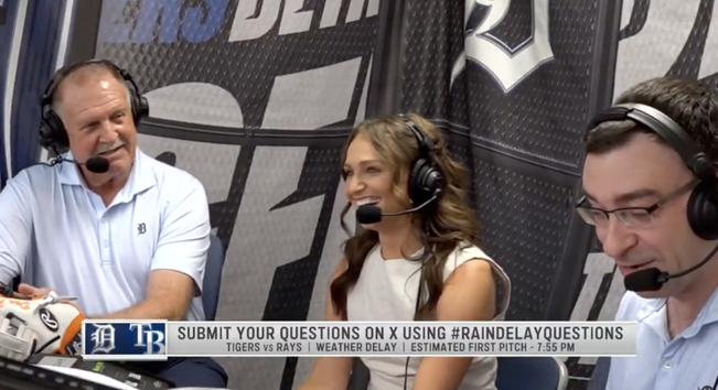 Tigers broadcasters loved fan question during rain delay