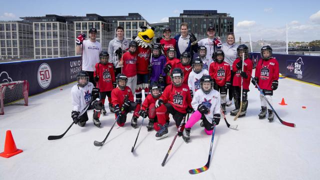 Synthetic ice rink wows kids from Future Caps Learn to Play program