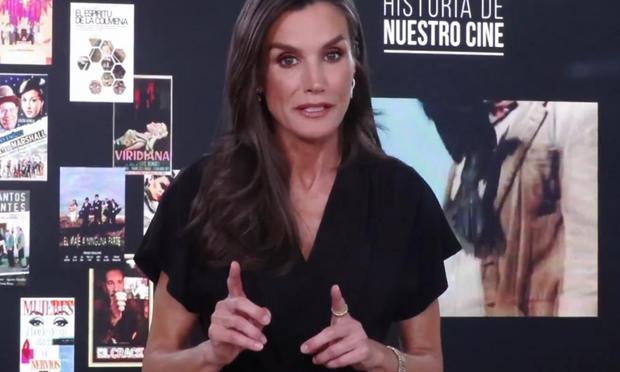 La reina Letizia, en su felicitación al programa 'Historia de nuestro cine'. (TVE)