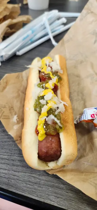 A very tasteful photo of a Sam's Club hotdog.