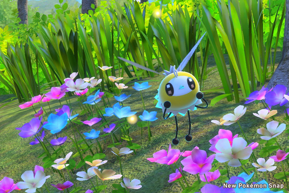 A photo of Cutiefly next to colorful flowers :).
