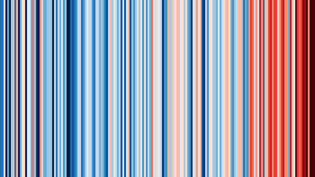 Das Bild zeigt ein Muster aus vertikalen Streifen in verschiedenen Farben und Breiten. Die Farben umfassen verschiedene Blautöne, von dunkelblau bis hellblau, sowie Weiß, Rosa und Rot. Die Streifen sind unterschiedlich breit und verlaufen in einer gleichmäßigen, regelmäßigen Weise von links nach rechts. Die Farben wechseln sich ab, wobei einige Streifen dicht beieinander liegen, während andere breiter sind. Das Muster erinnert an ein Barcode oder ein Streifenmuster, das oft in Design- und Grafikkontexten verwendet wird.
