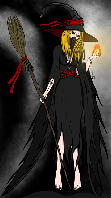 The fourth playable character in the upcoming board game is a witch. Why does she have a beard, you ask? Because she once mistook a rejuvenation potion for a thick beard potion and hasn't been able to get rid of her beard since. However, this character's special ability in the game is not related to the beard, but in a certain limited ability to teleport.