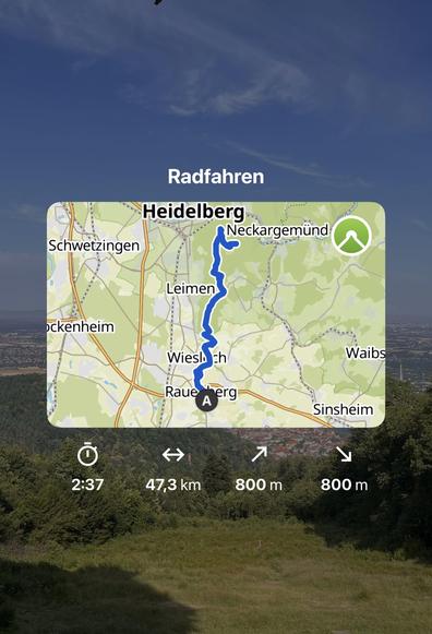 Komoot Screenshot 47 km Radtour