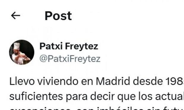 El tuit de Patxi Freytez (X)
