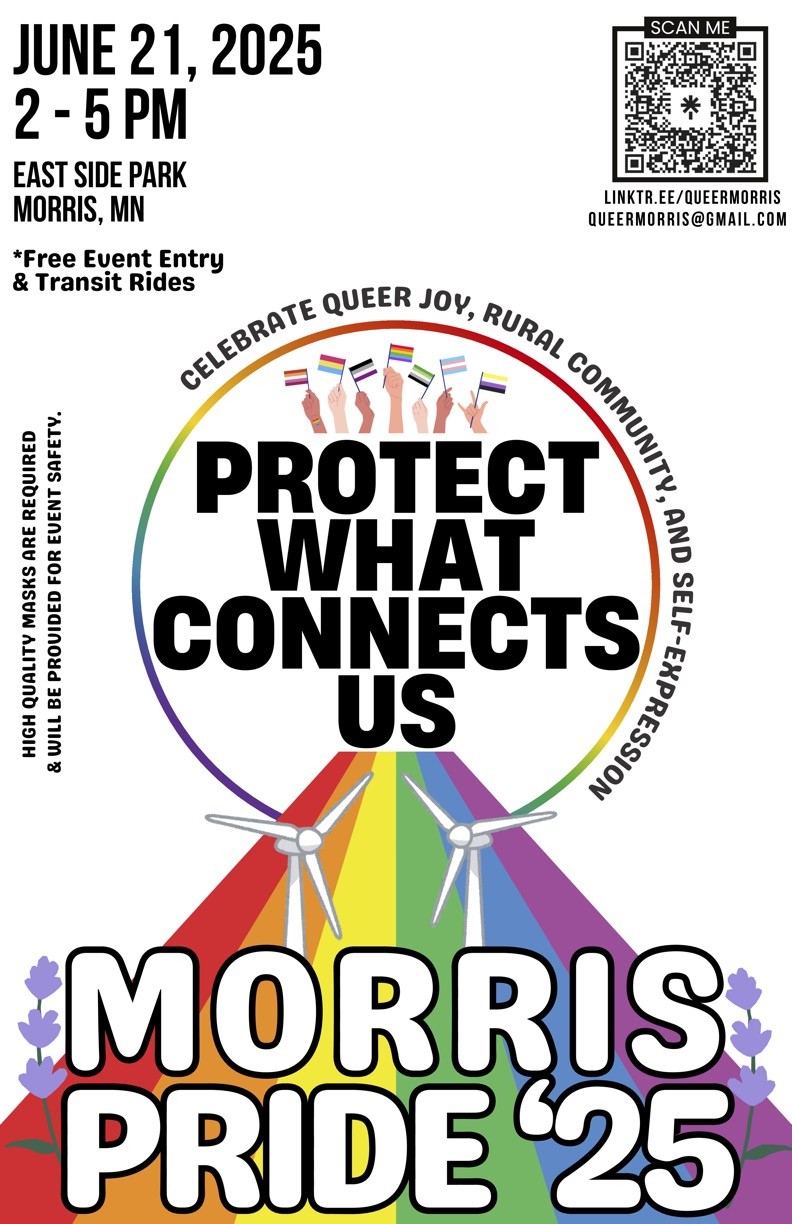 Pride Poster for Morris, MN -- Protect What Connects Us, Morris Pride '25