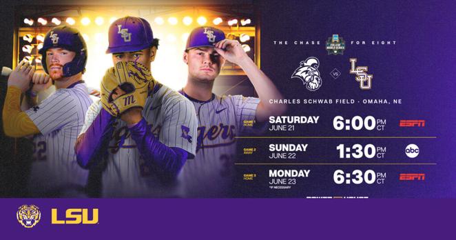 LSU Meets Coastal Carolina in CWS Finals at 6 p.m. CT Saturday – LSU