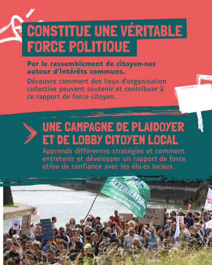 Visuel reprenant la description du post, et photographie d'une manifestation, avec un drapeau "Alternatibaé visible