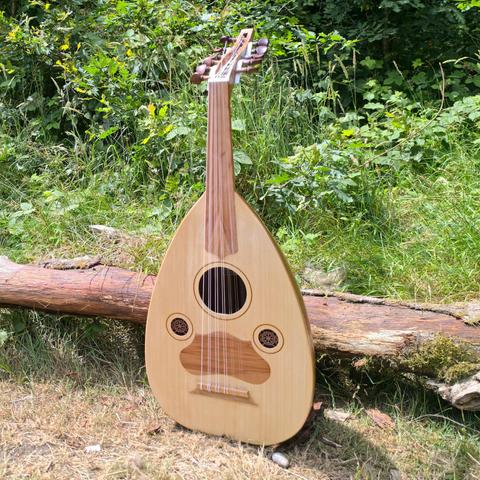 An oud I built, photographed this morning in the woods