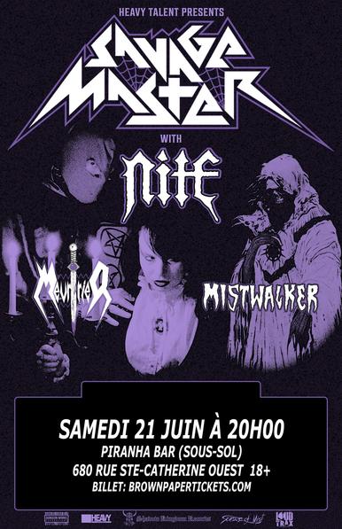 Savage Master, Nite, Meurtrier, Mistwalker @ Piranha Bar - June 21st, 2025