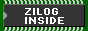 a 40-pin DIP chip with the text "Zilog inside" on a green circuit board