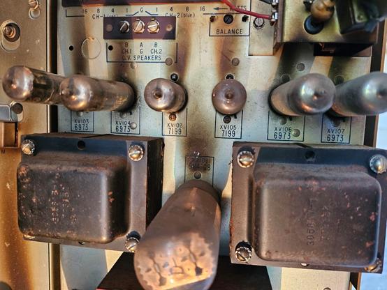 Close up of tubes and transformers