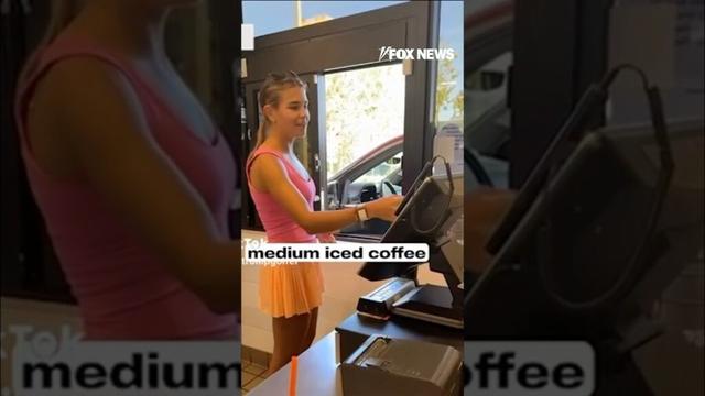 Kai Trump works fast-food drive-thru at Dunkin’ #shorts