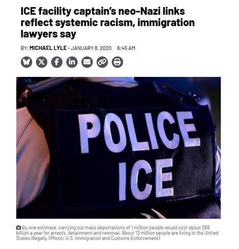 ICE facility captain's neo-Nazi links reflect systemic racism, immigration lawyers say
BY: MICHAEL LYLE-JANUARY 8, 2020
6:45 AM