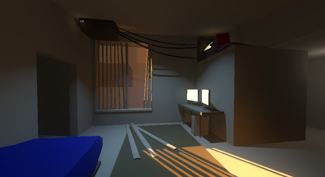 Image of the hub area of my game which is your apartment.