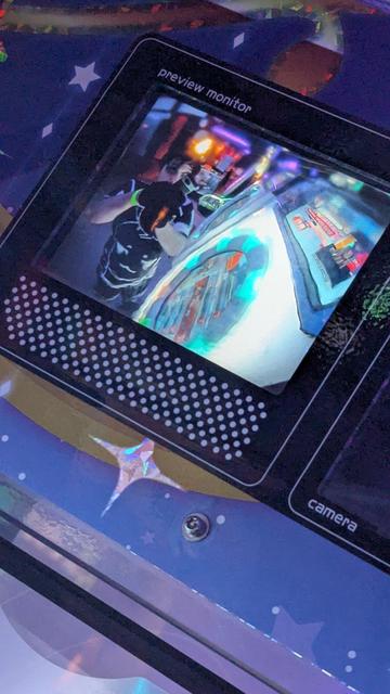 Photo taken from the preview screen for the webcam built into a MaiMai arcade cabinet