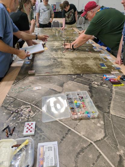 a three map giant game of Wings of Glory with miniature planes.