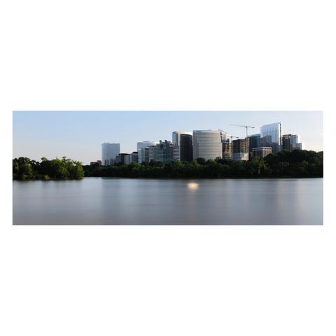 View of rosslyn skyline, VA, over the Potomac river in ultra slow shutter speed.