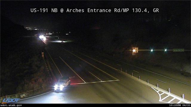This webcam is maintained by the Utah Department of Transportation. It is located across US 191 from the Arches National Park entrance road.