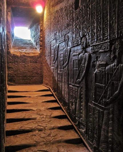 the Temple of the Goddess Hathor, Egypt. 2300 years old melted stairs
