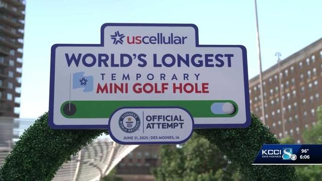 UScellular breaks world record in Des Moines for longest temporary mini golf hole