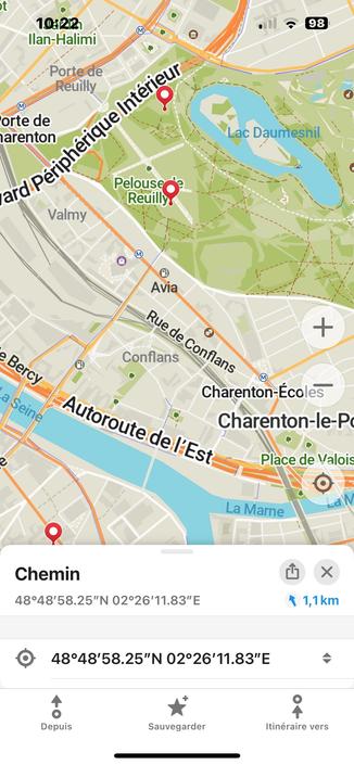 Carte de Charenton montrant la rue de Paris