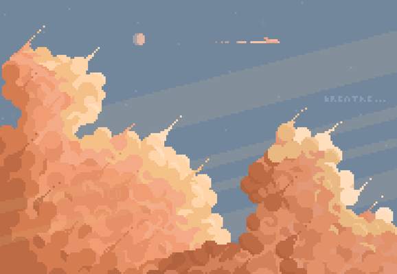Two big clouds next to sunshine