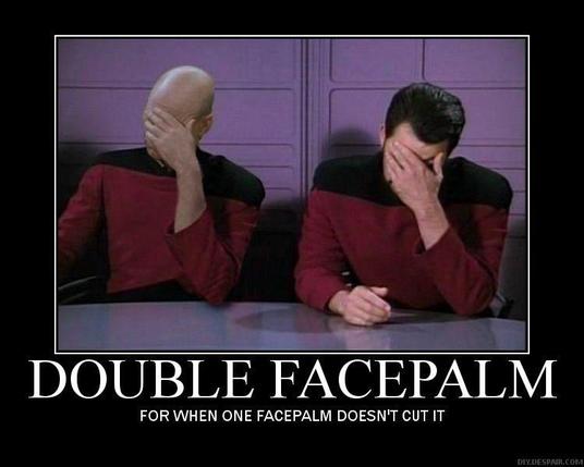 Double Facepalm
For when one Facepalm doesn't cut it
