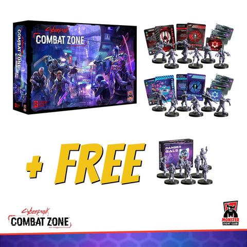 "Buy the Cyberpunk Red Combat Zone Two Player Core Box, including Maelstrom and Tyget Claws gangs, and get a free Starter Gang box of your choice (Danger Gals are shown as an example)."