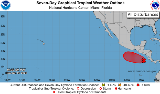 Possible area of development, high probability, south of Mexico