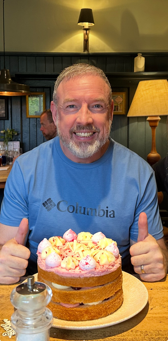 Happy man with cake 🍰