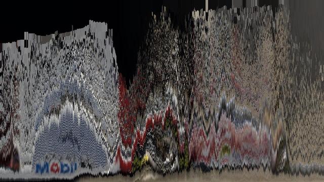 Random frame from a video sorted by random criteria, or stripes coloured by each frame of a video