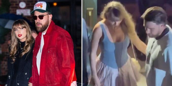 Taylor Swift Wears Sky-Blue Bodysuit and Ballerina Skirt With Travis Kelce on NYC Date